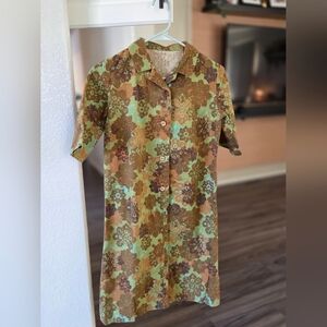 1960's Floral Button-Up Dress